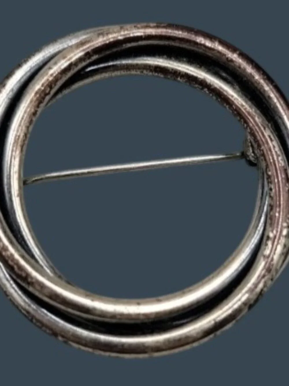 Vintage Beau Sterling Silver Open Twisted Circle Brooch 925 1950s Designer Pin